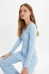 Trendyol Light Blue Camisole Knitted Pajamas Set #829634