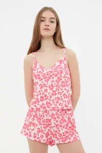 Trendyol Pink Animal Pattern Knitted Pajamas Set #1253549