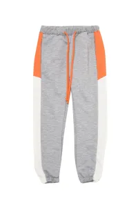 Trendyol Gray Color Block Girl Knitted Thin Sweatpants