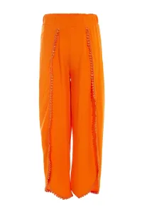 Trendyol Girls' Orange Woven Pants with Pompom #1233365