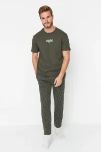 Trendyol Khaki Printed Knitted Pajamas Set #1560004