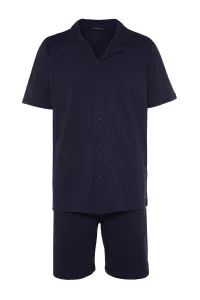 Trendyol Navy Blue Unisex Regular Fit Pique Pajamas Set #1481766