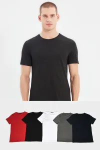 T-shirt da uomo Trendyol Multi-Coloured 5P