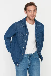 Trendyol Men's Indigo Regular Fit Double Pocket Denim Jeans Jacket