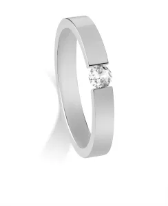 Troli Bellissimo anello in acciaio con cristallo 52 mm
