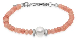 Troli Braccialetto di perline rosa con perla VESB0712S-A