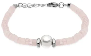 Troli Braccialetto di perline rosa con perla VESB0712S-C-PET