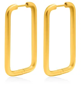 Troli Orecchini di design rettangolari in acciaio placcato in oro VAAXF546G