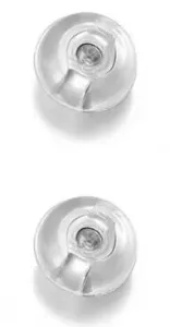 Troli Chiusura per orecchini - 2 paia Silicone Silver