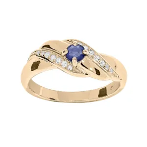 Troli Elegante anello placcato oro con zirconi blu PO/SR08997B 50 mm