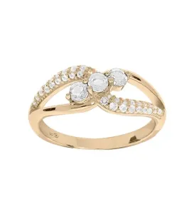 Troli Elegante anello placcato oro con zirconi trasparenti PO/SR08996D 50 mm