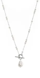 Troli Elegante collana in acciaio con perla barocca VABQJN061S