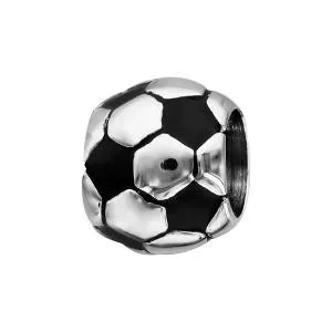 Troli Elegante perlina in acciaio Pallone da calcio M055