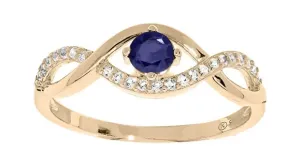 Troli Incantevole anello placcato oro con zircone blu PO/SR00716N 50 mm