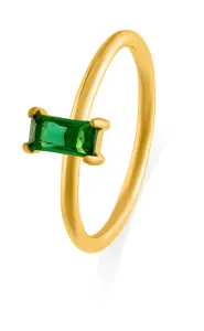 Troli Incantevole anello placcato oro con zircone verde 54 mm