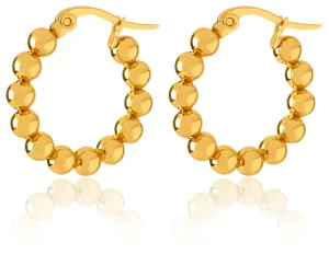 Troli Moderni orecchini di perline a cerchio placcati oro
