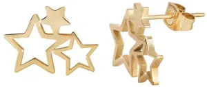 Troli Orecchini in acciaio placcati oro con tre stelle #514852