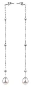 Troli Orecchini lunghi in acciaio con perla VEDE0141S-PE