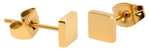 Troli Orecchini quadrati in acciaio placcate in oro