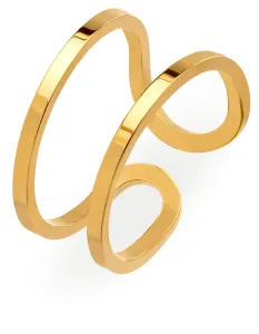 Troli Originale anello aperto in acciaio placcato oro