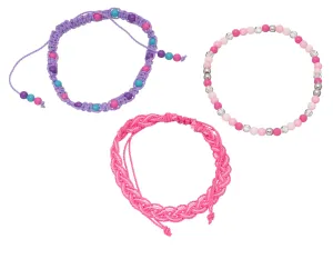Troli Set di braccialetti per ragazzine rosa/viola (3 pezzi)