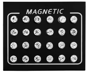 Troli Set di orecchini magnetici con cristalli trasparenti (orecchini a lobo, mini spilla)