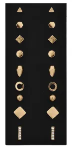 Troli Set di orecchini minimalista placcati oro - a lobo Gold (9 paia)