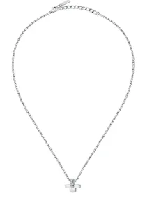 Trussardi Collana di design in acciaio con cristalli T-Logo TJAXC14 (catenina, ciondolo)