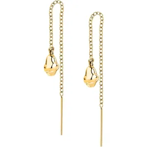 Trussardi Eleganti orecchini lunghi in acciaio placcato in oro T-Design TJAXA13