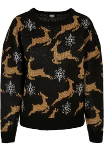 Women's Oversized Christmas Sweater Black/Gold