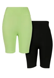 Women's Cycling High Waist Shorts 2-Pack Electric Lime/Black