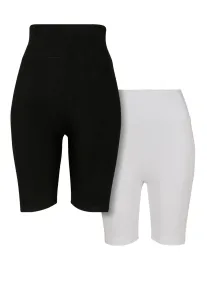Women's High Waist Cycling Shorts 2-Pack Black/White