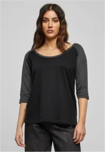 Women's 3/4 contrast raglan t-shirt black/charcoal #2923545