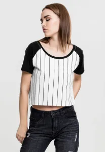 Women's cropped baseball t-shirt wht/blk