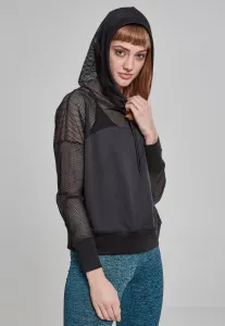 Women's fishnet hoodie black #2904116