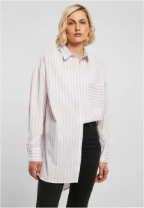 Women's oversized striped shirt white/lilac #2896554