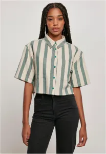 Women's short oversized striped greenlancer/softseagrass shirt #2905667
