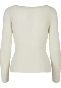 Women's sweater with a wide neckline whitesand