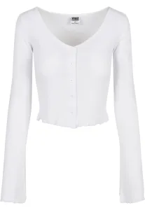 Women's sweater with cropped ribs in white #2900906