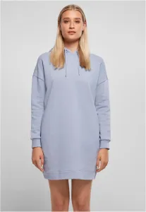 Women's organic oversized terry dress with hood violablue