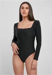 Women's Body Rib Puffer Sleeve LS Black #2894835