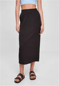 Women's ribbed skirt Midi skirt black #2896002