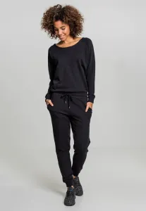 Terry women's long-sleeved jumpsuit in black