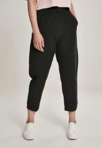 Women's cropped high-waisted trousers black