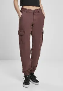 Women's high-waisted cargo pants cherry