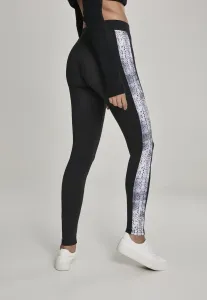 Women's leggings with striped blk/snake pattern