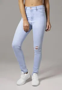 Women's skinny high-waisted denim trousers light blue #2899810