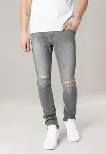 Slim Fit Denim Knee-length Trousers - Grey