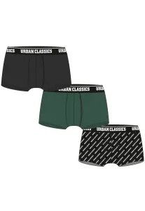 Boxer Shorts 3-Pack Dark Green+Black+Branded Aop #2910883