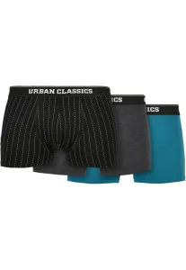 Organic Boxer Shorts 3-Pack Strips Aop+Charcoal+Jasper